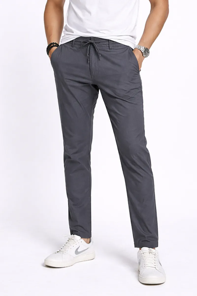 Men's Cotton Blend Regular Fit Solid Trousers CLMT24DAR34