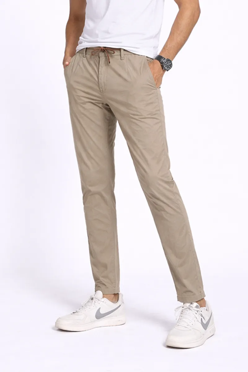 Men's Cotton Blend Regular Fit Solid Trousers CLMT26BEI38