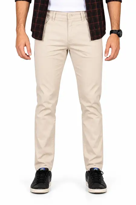 Men's Cotton Printed Stain Proof 2 Way Stretch Trousers
