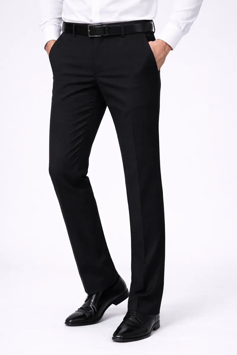 Men's Cotton Solid Stain Proof 2 Way Stretch Trousers CLMT31BLA38