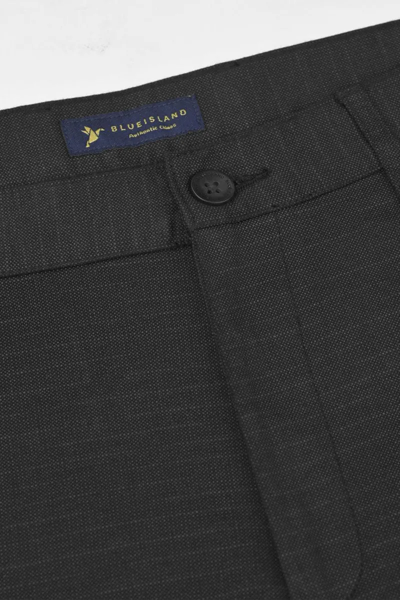 Men's Cotton Stain Proof Checkered 2 Way Stretch Trousers CLMT34BLA36