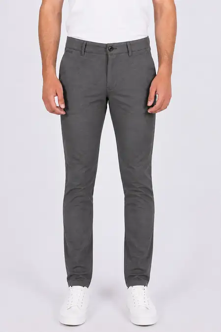 Men's Cotton Solid Stain Proof 2 Way Stretch Trousers