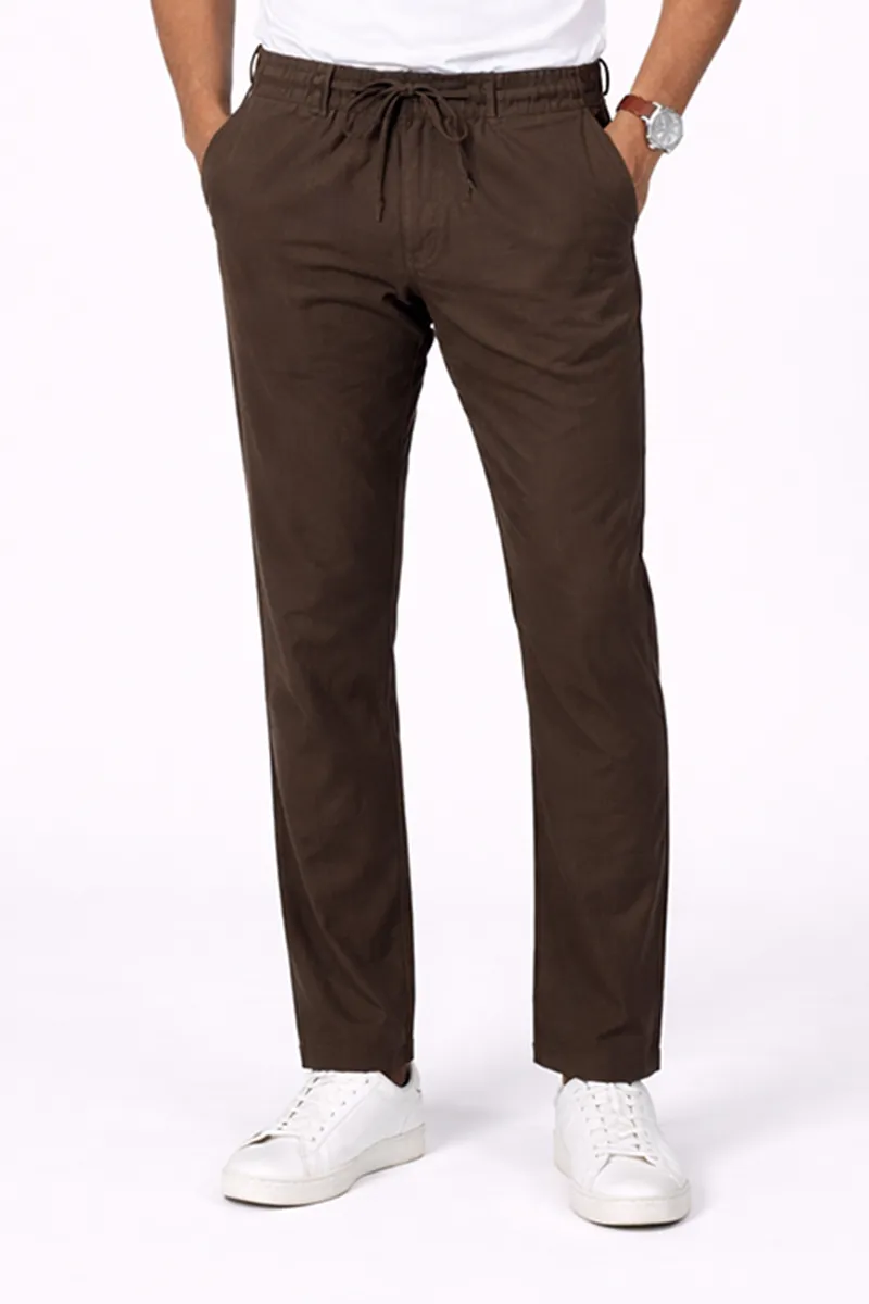 Cotton Regular Fit Solid Trousers for Men