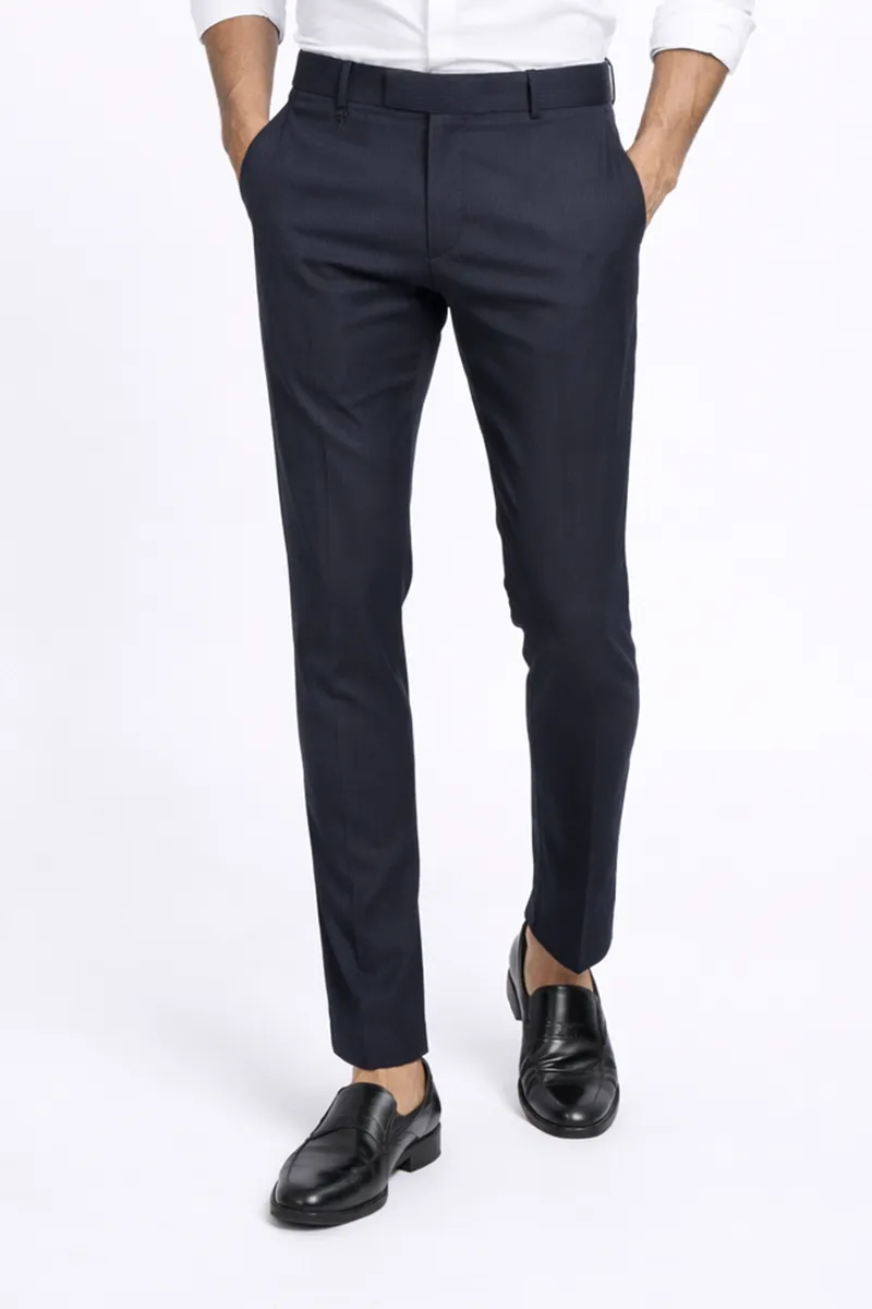 Cotton Regular Fit Striped Trousers for Men CLMT39NAV30
