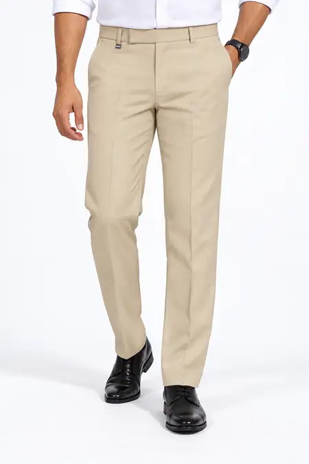 Men's Polo Fit Solid Formal Trousers