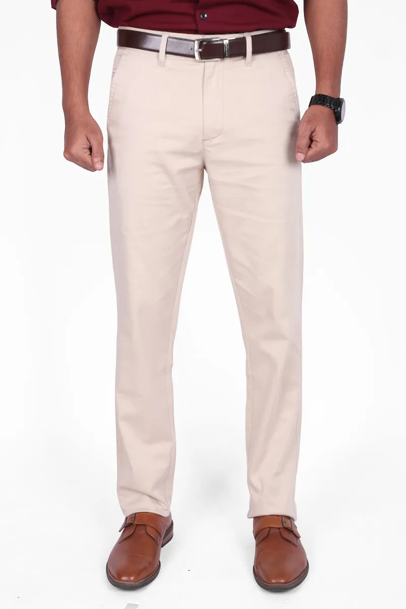 Cotton Blend Slim Fit Trousers for Men CLMTR02BEI30 Venfield