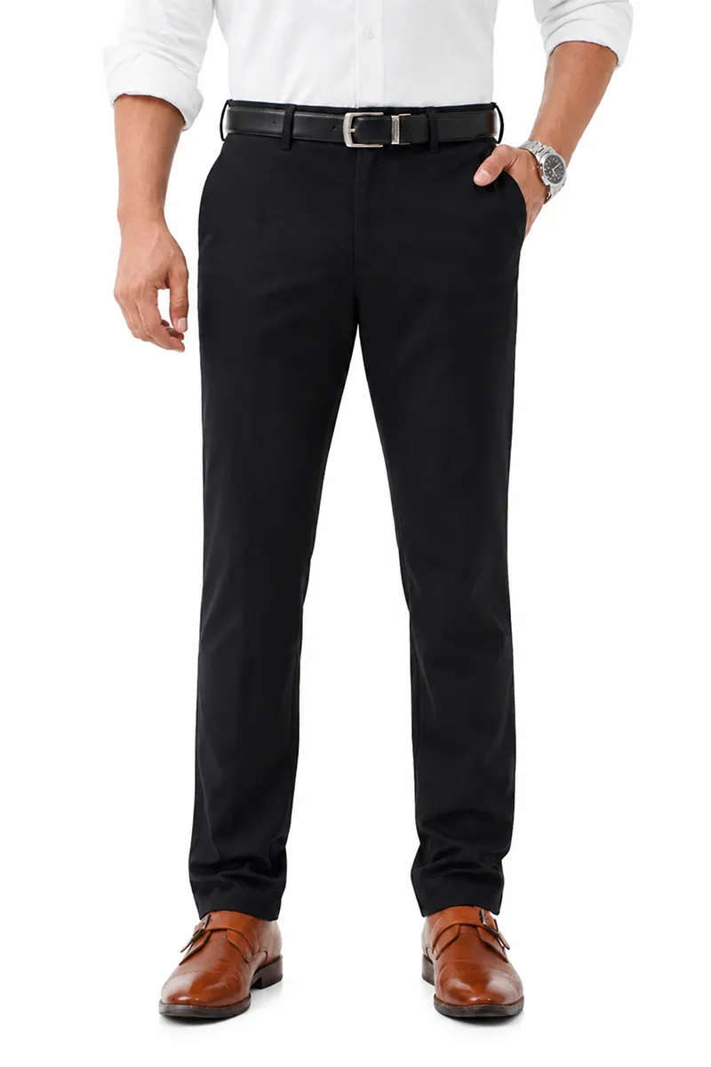 Cotton Blend Slim Fit Trousers for Men CLMTR02BLA36 Venfield