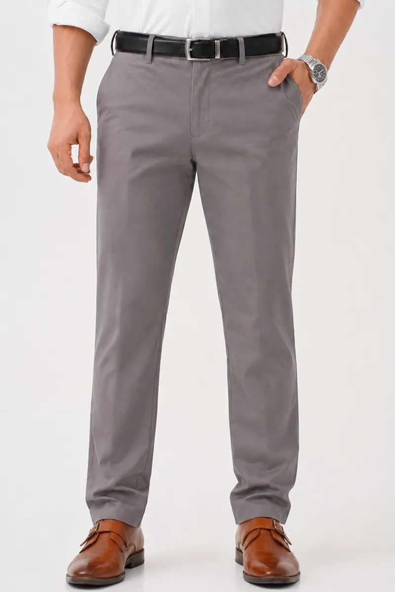 Cotton Blend Slim Fit Trousers for Men CLMTR02GRE36 Venfield
