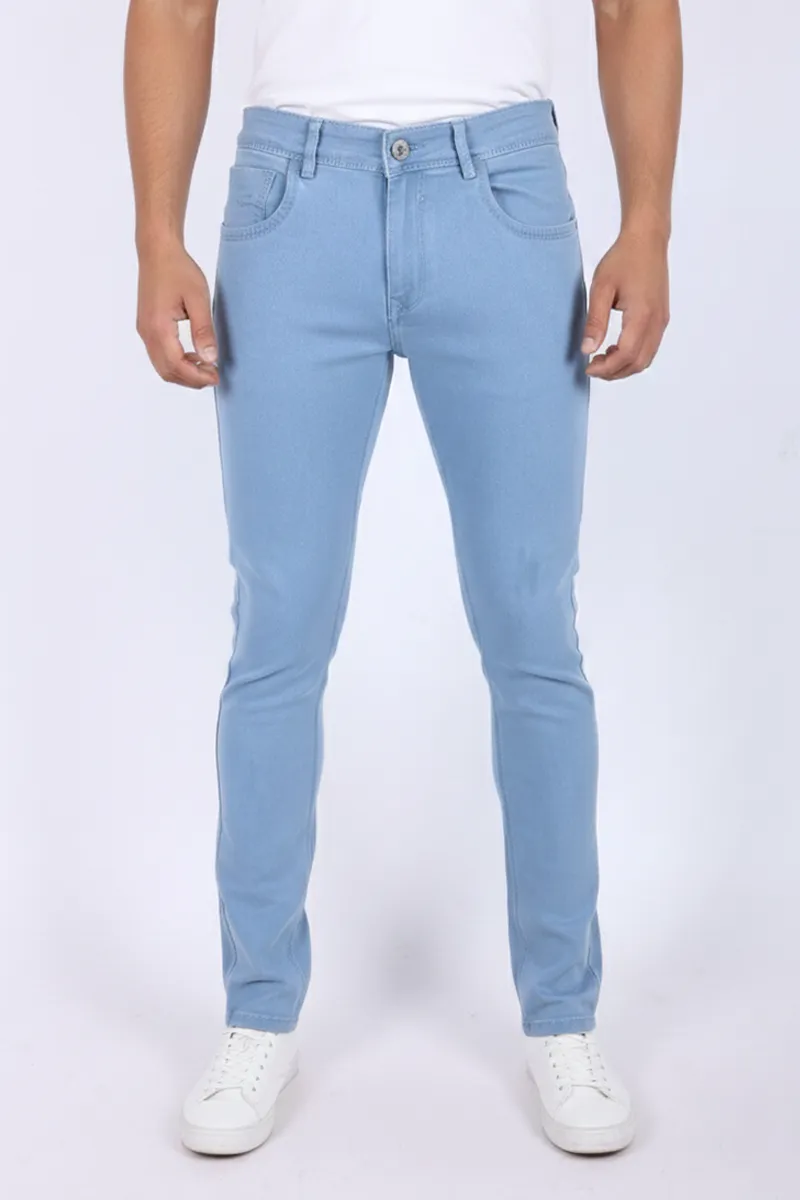 Men Cotton Blend Slim Tapered Fit Jeans CLMTR12LIG32