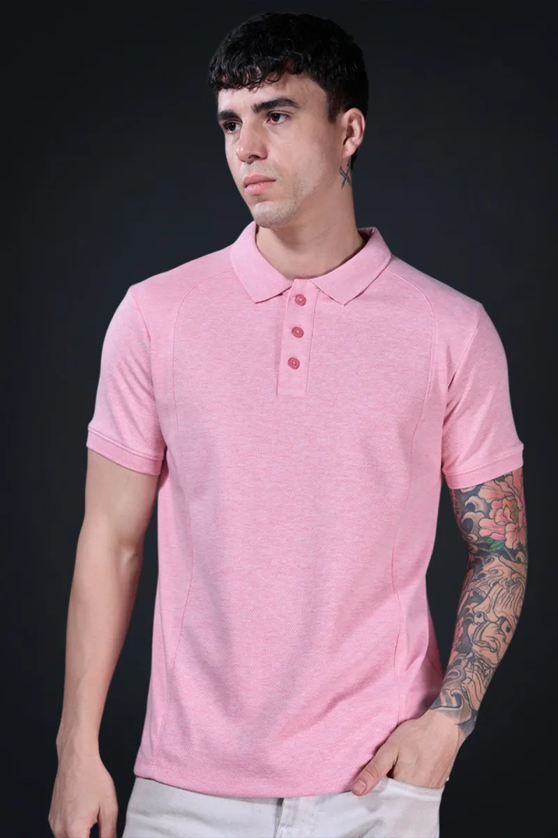 Men's Cotton Textured Casual T-shirt CLMTS11PIN40 Baeficker