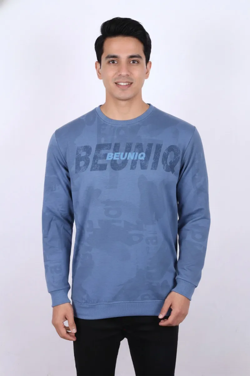 Men's Cotton Blend Self Design Casual Sweatshirts
