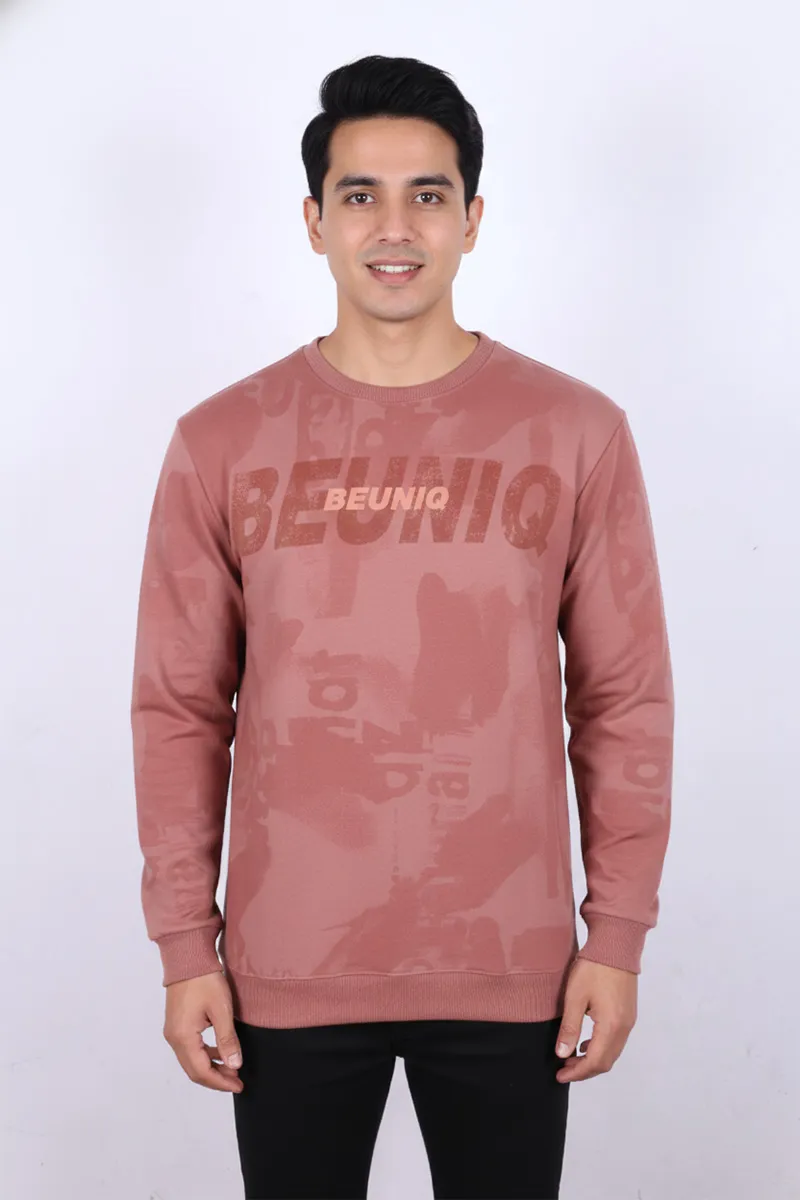Men's Cotton Blend Self Design Casual Sweatshirts