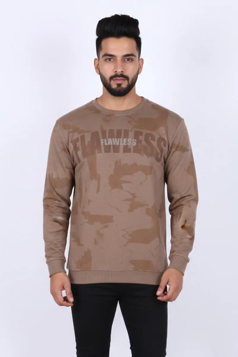 Men's Cotton Blend Self Design Casual T-shirt CLMTS24KHAM