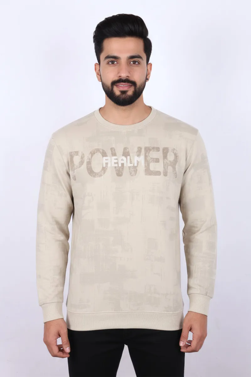Men's Cotton Blend Self Design Casual Sweatshirts