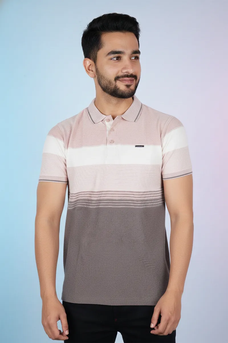 Men's Cotton Polo Neck Casual T-shirt CLMTS29PEA38