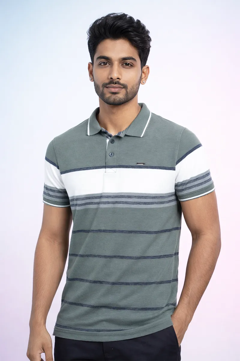 Men's Cotton Polo Neck Casual T-shirt
