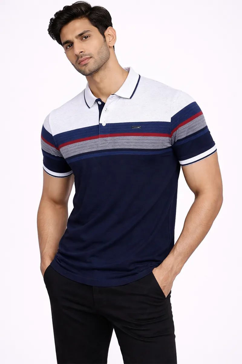 Men's Cotton Polo Neck Casual T-shirt CLMTS33WHI38