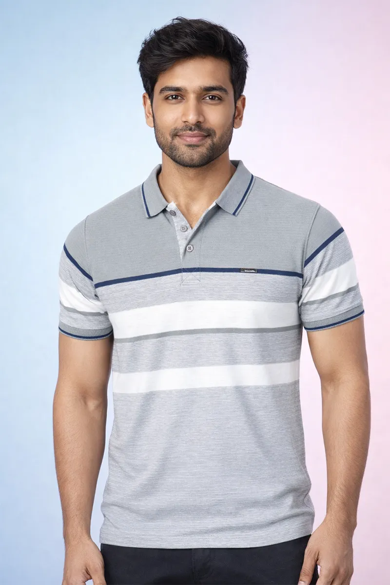 Men's Cotton Polo Neck Casual T-shirt CLMTS34SAG38
