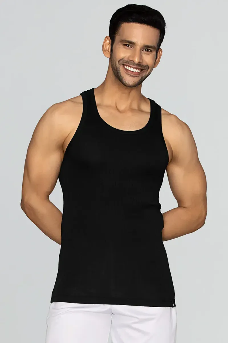 Men's Textured Combed Cotton Vest
