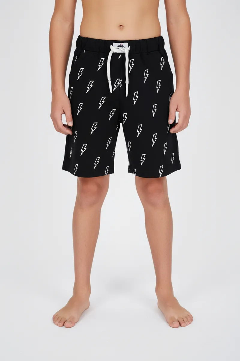 Boy's Cotton Printed Shorts - Black CLOB0010BLA1516YRS