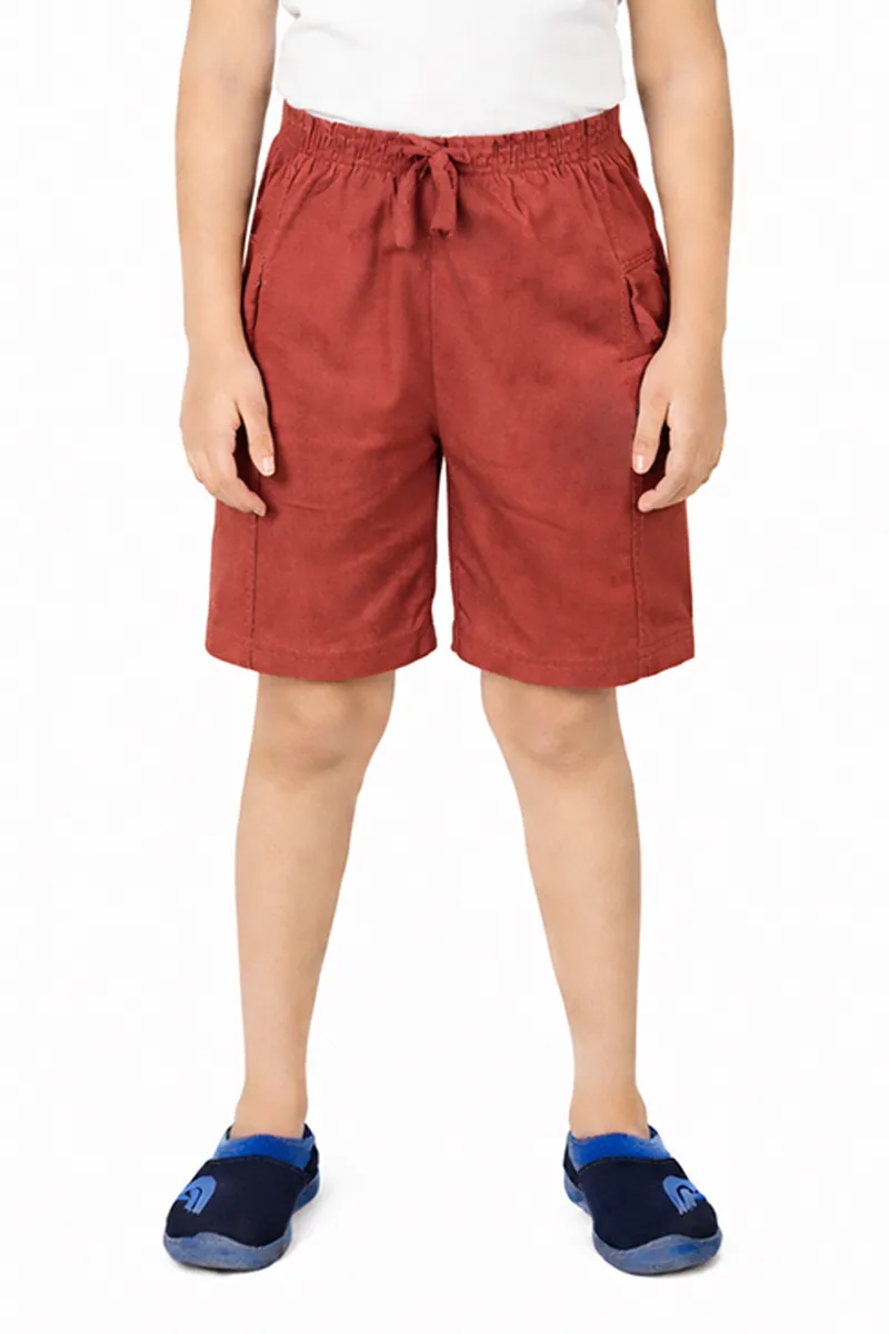 Cotton Shorts for Boys - Rust CLOB013RUS12YR