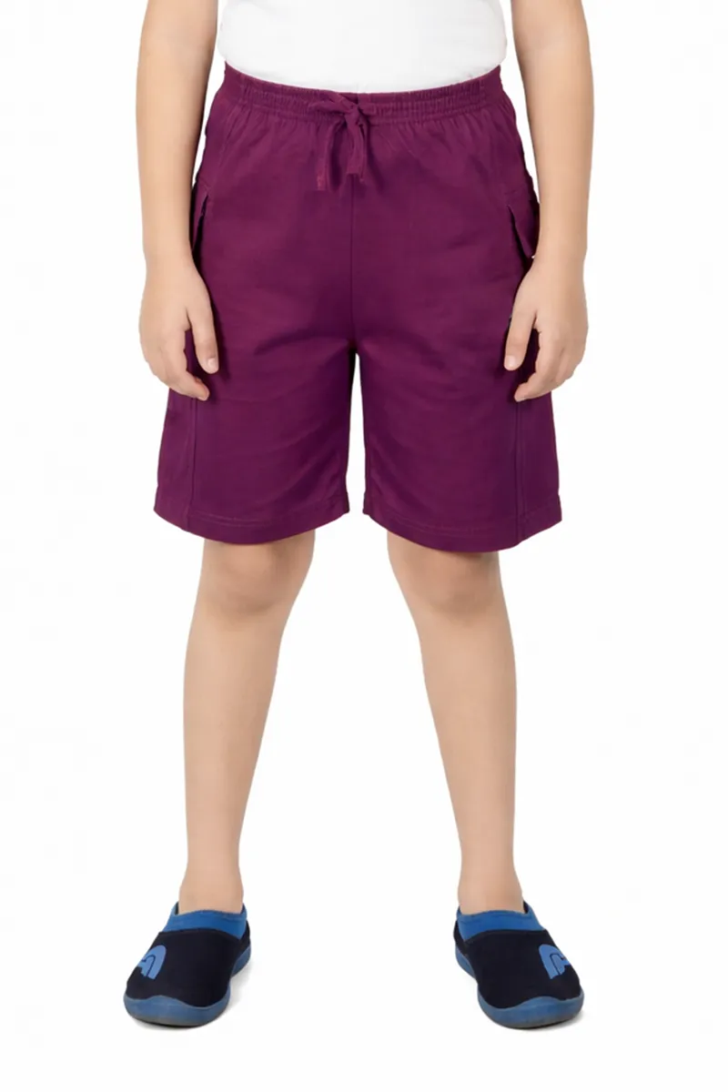 Cotton Shorts for Boys - Wine
