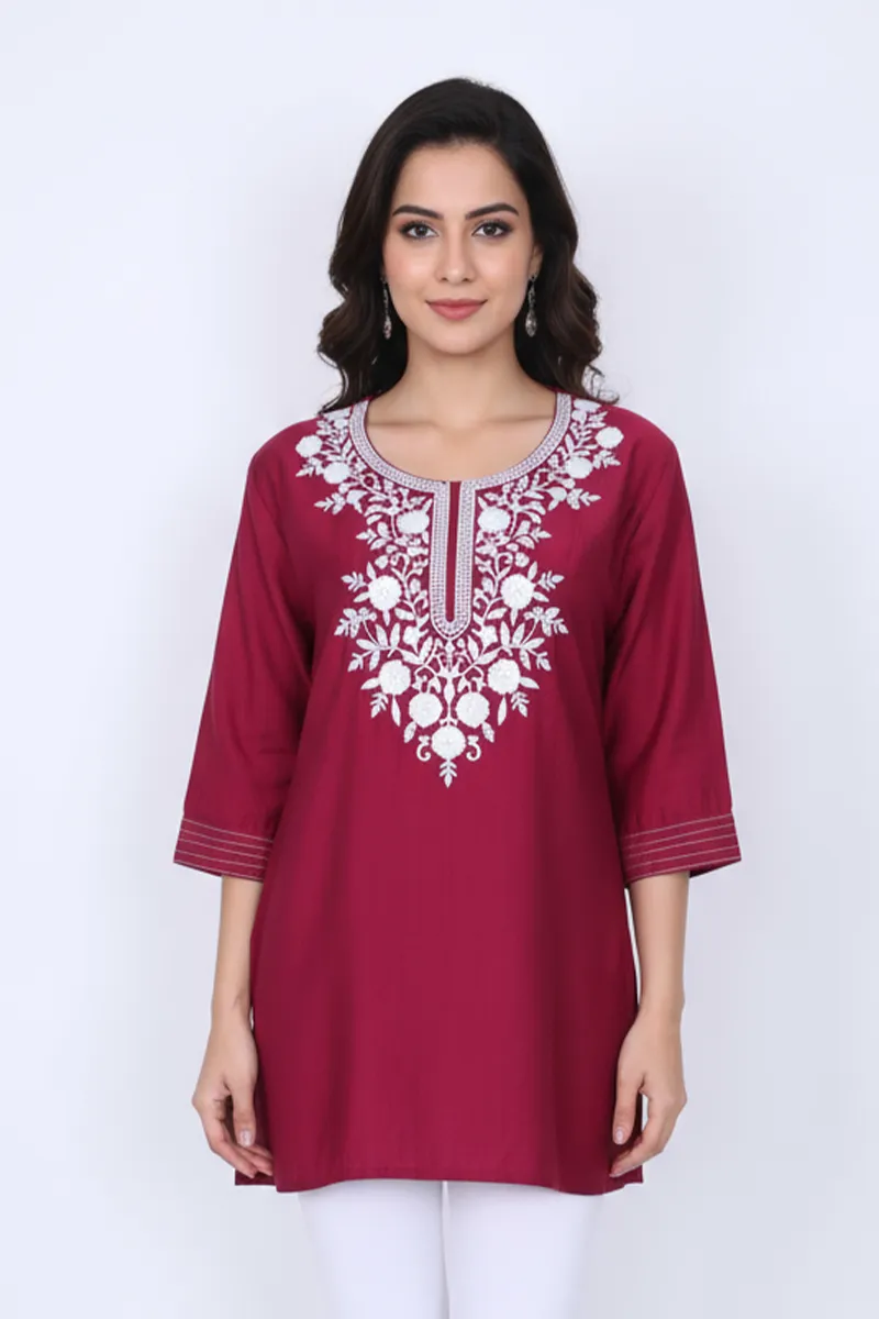 Cotton Embroidered Top for Women
