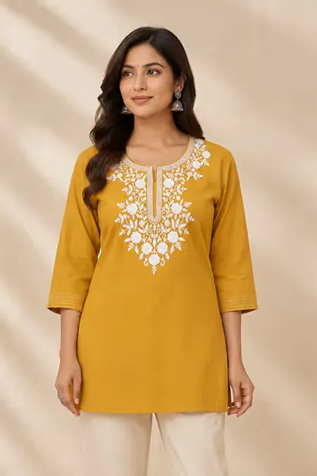 Cotton Embroidered Top for Women CLW00007MUSXXL
