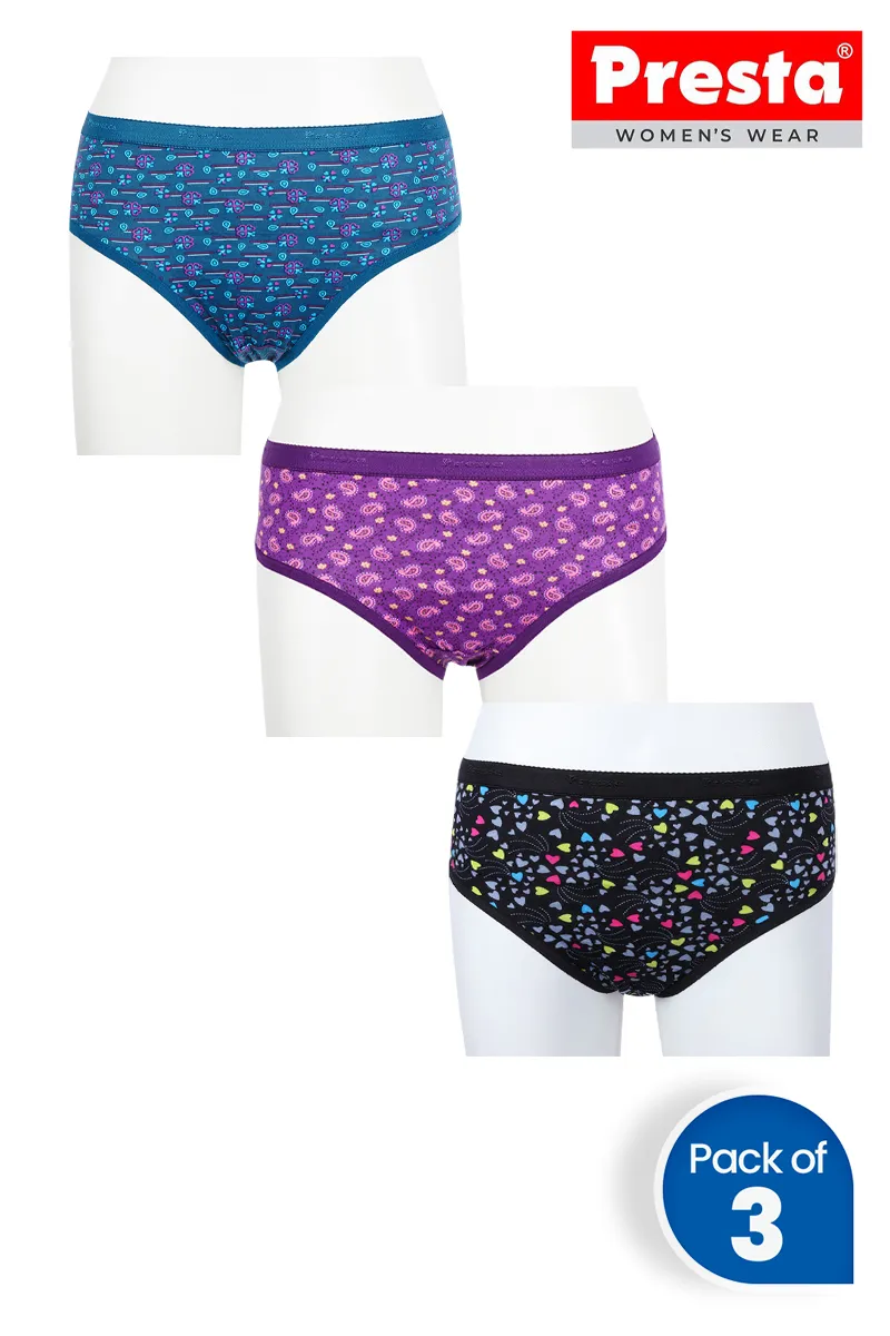 Cotton Printed Panties for Women - Pack of 3 CLW00017MUL85
