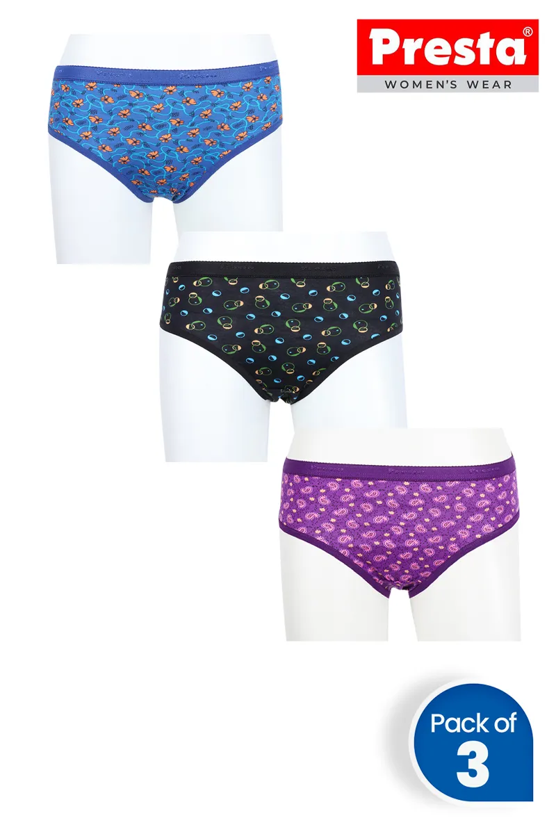 Cotton Printed Panties for Women - Pack of 3 CLW00023MUL90