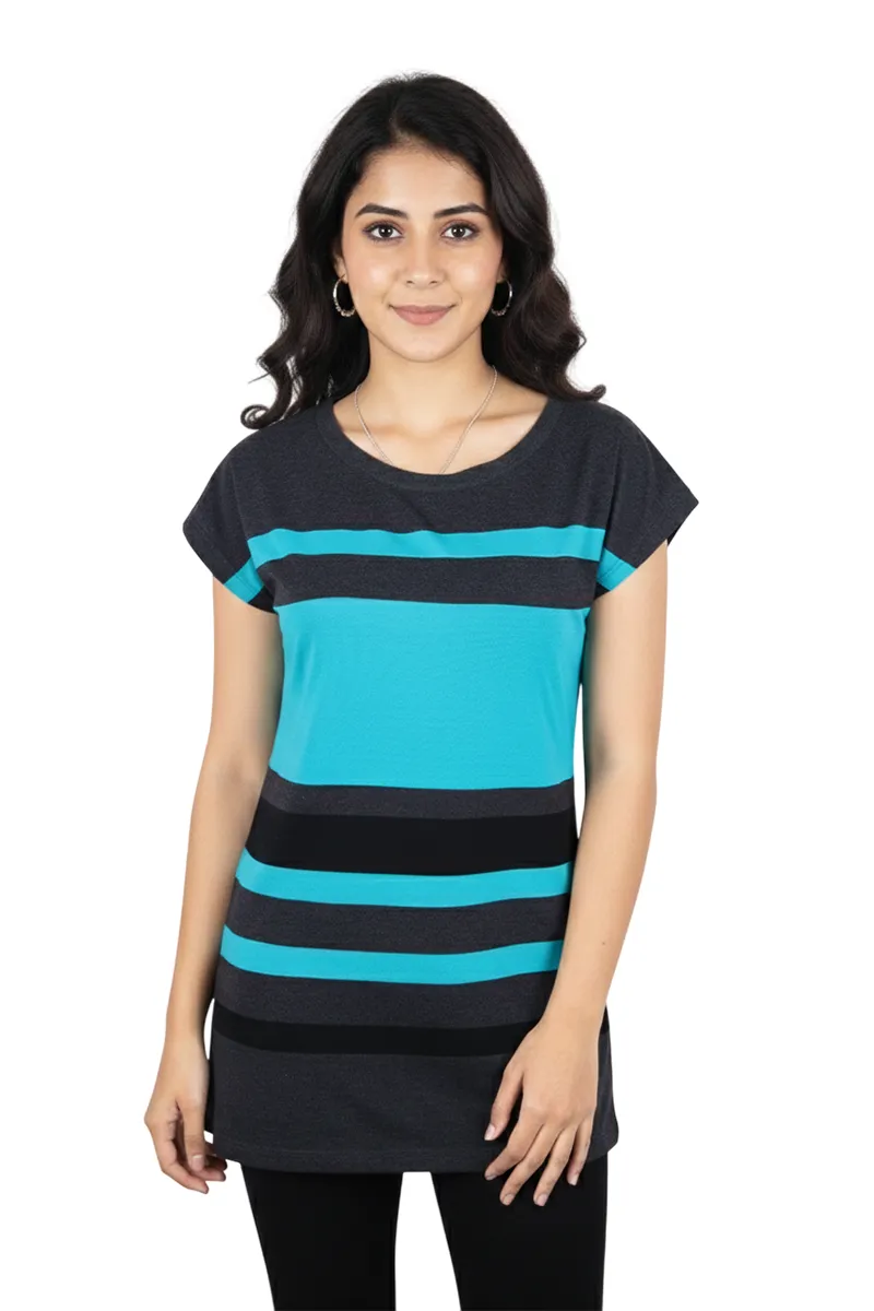 Cotton Striped T-Shirt for Women - XL