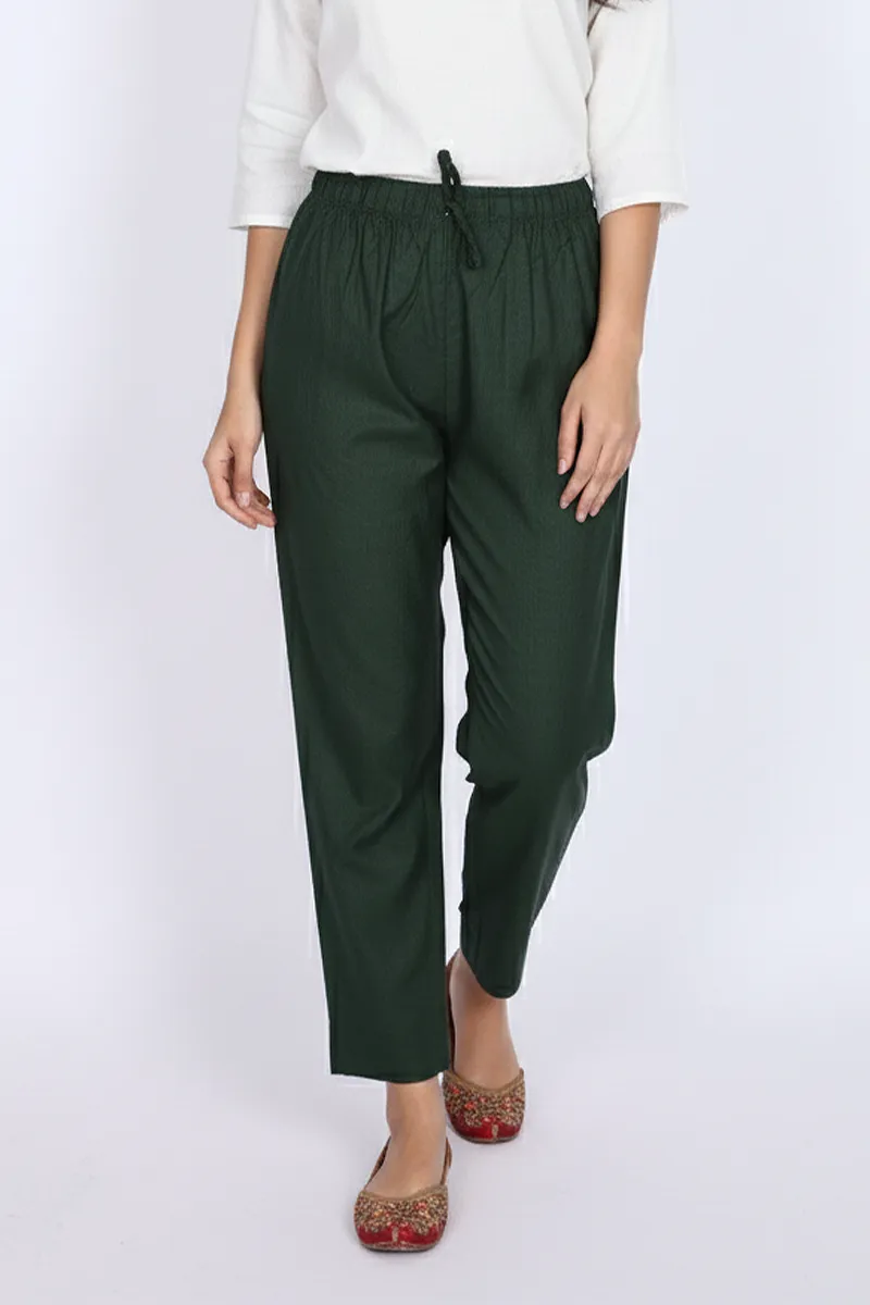 Cotton Blend Solid Palazzo for Women