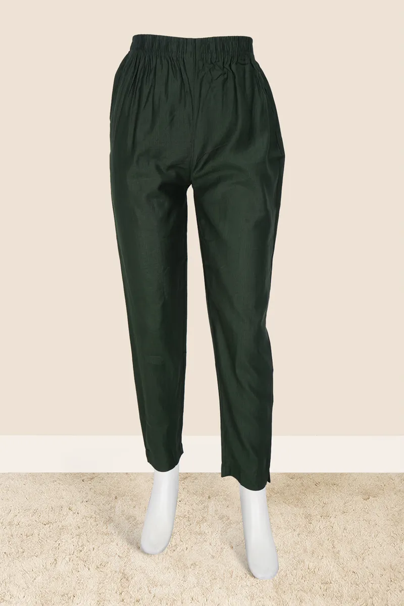 Cotton Blend Solid Kurti Pant for Women