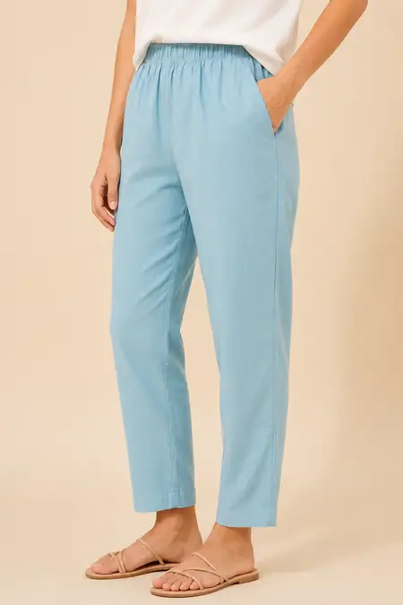 Cotton Blend Solid Kurti Pant for Women CLW00095SKYBLUXXL
