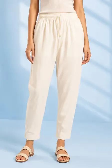 Cotton Solid Kurti Pant for Women CLW00096CREXXL