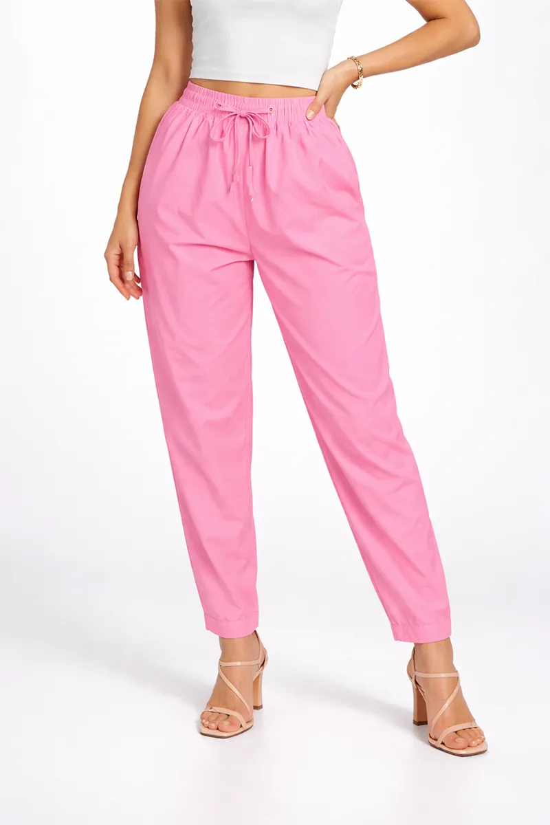 Cotton Solid Kurti Pant for Women CLW00096PINXXL