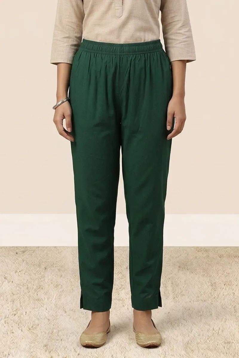 Cotton Solid Kurti Pant for Women CLW00097GREL