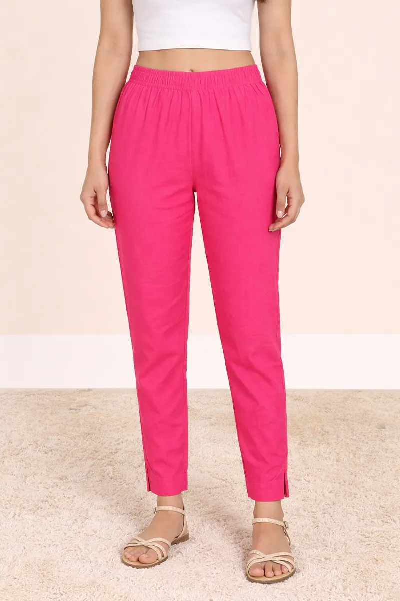 Cotton Solid Kurti Pant for Women CLW00097PINL