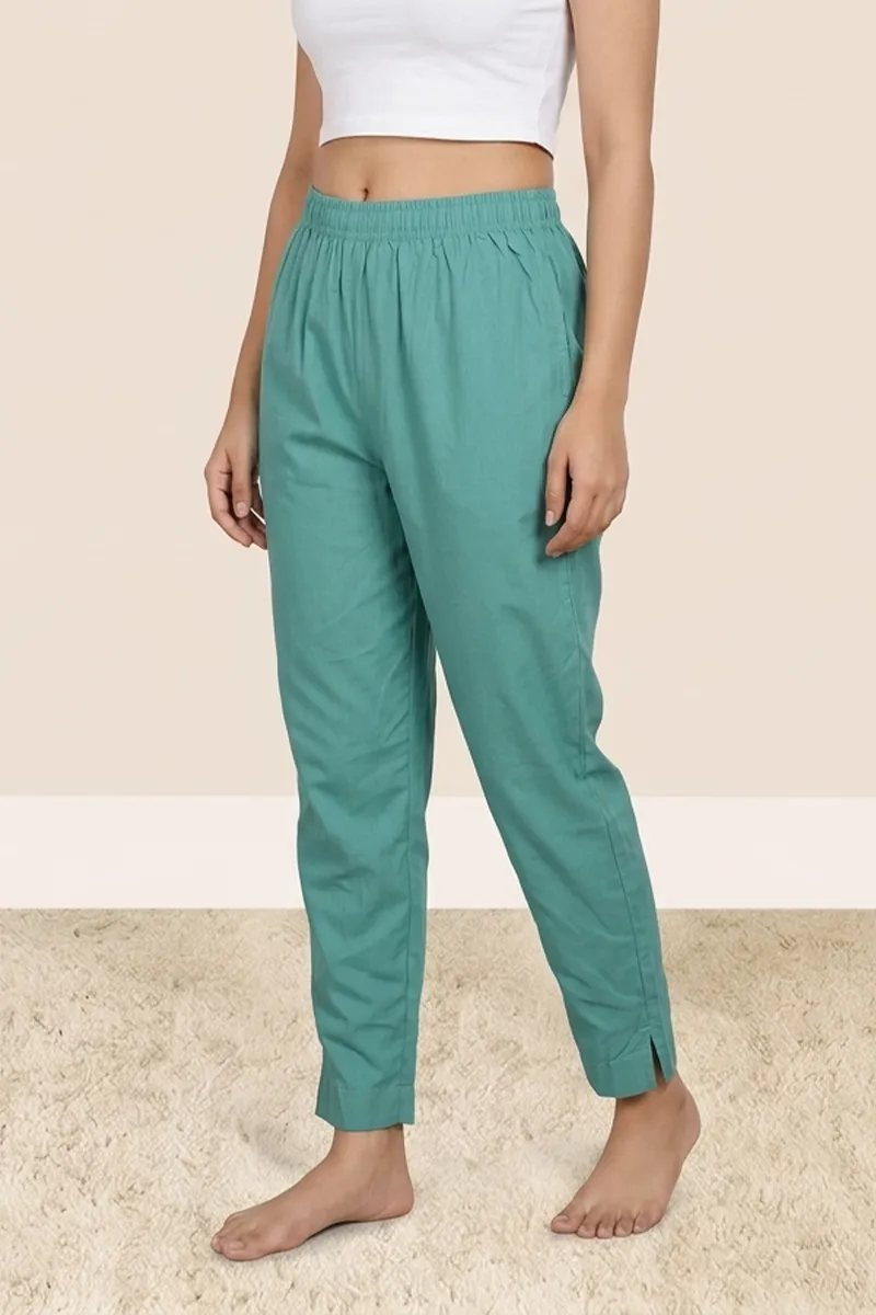Cotton Solid Kurti Pant for Women CLW00097SAGL