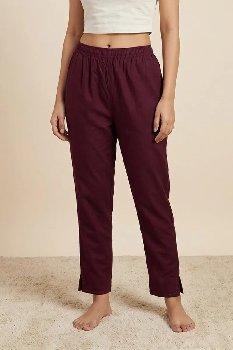 Cotton Solid Kurti Pant for Women CLW00097WINL