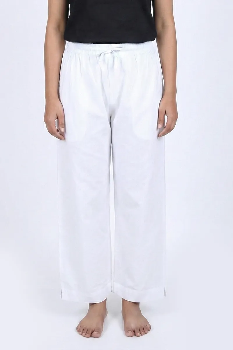 Cotton Solid Palazzo for Women CLW00098WHIXL