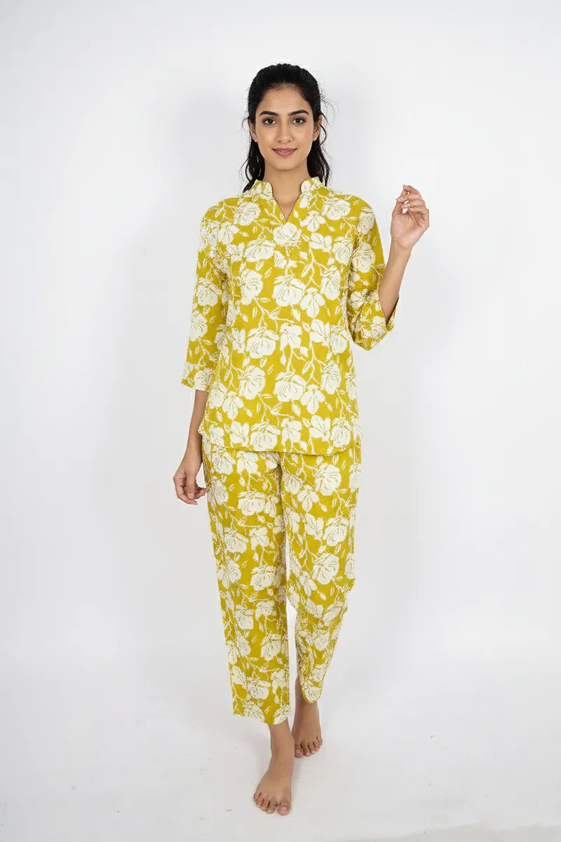 Cotton Blend Floral Printed Co-ord Set for Women