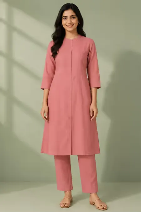 Rayon Solid Kurti with Pant Set for Women CLW00187SALXXL