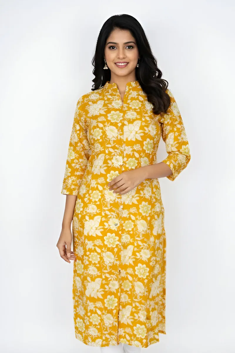 Rayon Floral Printed Kurti for Women CLW00221MUSXXL