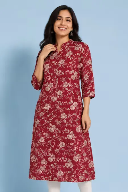 Rayon Floral Printed Kurti for Women CLW00228MARXXL