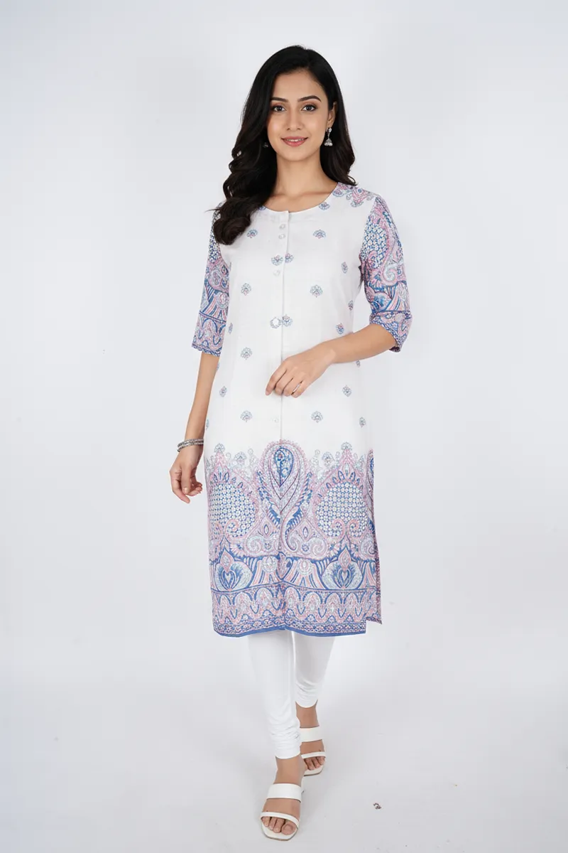 Rayon Paisley Printed Kurti for Women CLW00289CREXL