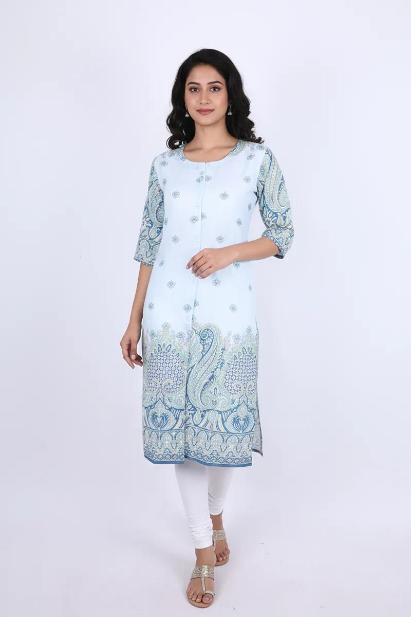 Rayon Paisley Printed Kurti for Women CLW00289GREXXL