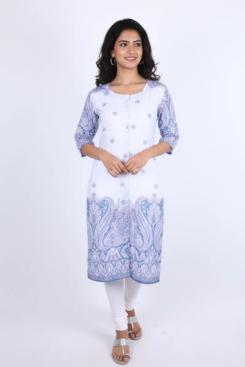 Rayon Paisley Printed Kurti for Women CLW00289LAVXXL