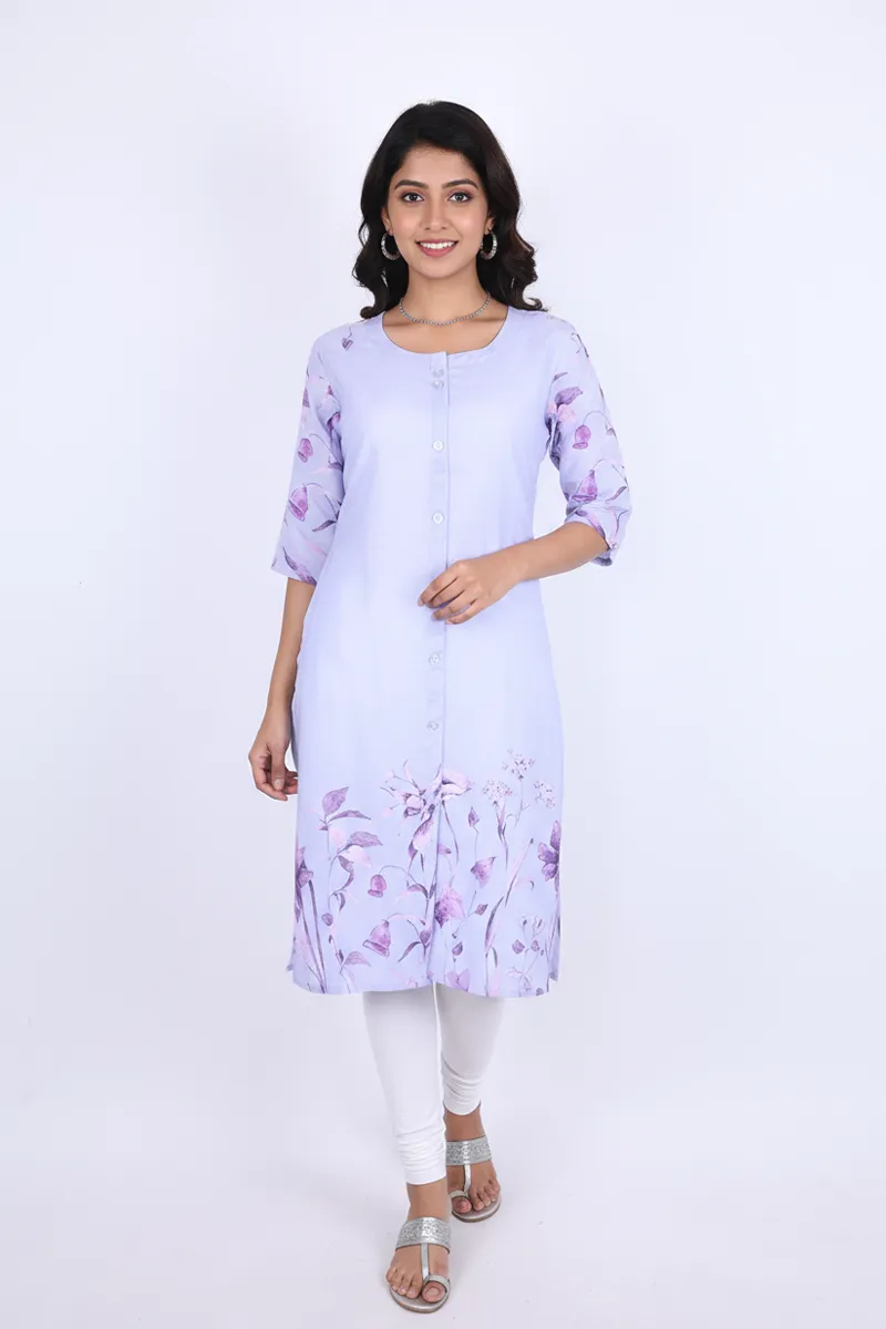 Rayon Floral Printed Kurti for Women CLW00290LAVXL