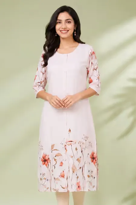 Rayon Floral Printed Kurti for Women